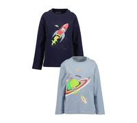 Langarmshirt BLUE SEVEN, Jungen, Gr. 110, multipack 2, Single Jersey, Obermaterial: 100% Baumwolle, bedruckt, unifarben, Basic normal, Rundhals, Shirts Langarmshirt, Baumwolle (61960866-110) multipack