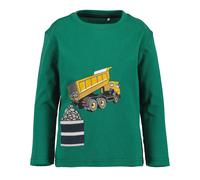 Langarmshirt BLUE SEVEN, Jungen, Gr. 116, dk grün, Single Jersey, Obermaterial: 100% Baumwolle, bedruckt, regular fit normal, Rundhals, Shirts Langarmshirt (99341729-116) dk grün