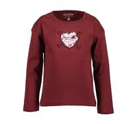 Langarmshirt BLUE SEVEN, Mädchen, Gr. 122, burgund, Single Jersey, Obermaterial: 100% Baumwolle, bedruckt, regular fit normal, Rundhals, Shirts Langarmshirt (28703438-122)