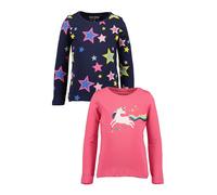 Langarmshirt BLUE SEVEN, Mädchen, Gr. 128, multipack 4, Single Jersey, Obermaterial: 100% Baumwolle, bedruckt, regular fit normal, Rundhals, Shirts Langarmshirt (89721821-128) multipack 4