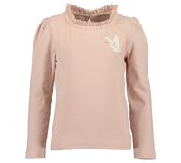 Langarmshirt BLUE SEVEN, Mädchen, Gr. 128, rosa, Single Jersey, Obermaterial: 95% Baumwolle, 5% Elasthan, bedruckt, unifarben, regular fit normal, Rundhals, Puffärmel abgesteppte Kante, Shirts Langarm