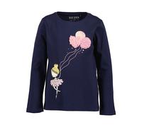 Langarmshirt BLUE SEVEN, Mädchen, Gr. 98, blau (nachtblau), Single Jersey, Obermaterial: 100% Baumwolle, bedruckt, unifarben, Basic normal, Rundhals, Shirts Langarmshirt, Baumwolle, Wendepailletten, G