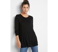 Langarmshirt BONPRIX, Damen, Gr. 56/58 (XXXL), schwarz, Obermaterial: 100% Viskose, A-Linie, Shirts Langarmshirt, Langarm-Shirt aus softer Viskose (67040251-56) schwarz