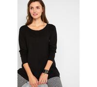 Langarmshirt BONPRIX "Langarmshirt aus Baumwoll-Viskose-Mix", Damen, Gr. 40/42 (M), schwarz, Obermaterial: 50% Baumwolle, 50% Viskose, ausgestellt, Shirts Langarmshirt, ausgestellte Passform, Langarm,