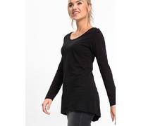 Langarmshirt BONPRIX "Langarmshirt aus reiner Baumwolle", Damen, Gr. 36/38 (S), schwarz, Obermaterial: 100% Baumwolle, loose fit, Shirts Langarmshirt, Langarmshirt aus reiner Baumwolle (56788947-36)