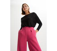 Langarmshirt BONPRIX "Langarmshirt aus softem Viskose-Mix", Damen, Gr. 40/42 (M), schwarz, Obermaterial: 95% Viskose, 5% Elasthan, lässig geschnitten, Shirts Langarmshirt, lässig geschnittene Passform