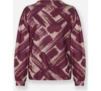 Langarmshirt HEINE "Druck-Shirt", Damen, Gr. 38, rot (bordeaux, sand, bedruckt), 95% Polyester, 5% Elasthan, bedruckt, gemustert, gestreift, Shirts Langarmshirt (32702628-38) bordeaux, sand, bedruckt
