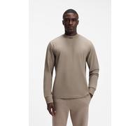 Langarmshirt BOSS GREEN, Herren, Gr. XL, beige (light, pastel grün334), Single Jersey, Obermaterial: 95% Baumwolle, 5% Elasthan, unifarben, relaxed fit hüftbedeckend, Rundhals, Bündchen, Shirts Langar