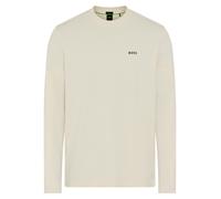 Langarmshirt BOSS GREEN "Tee Long", Herren, Gr. S, open weiß131, Single Jersey, Obermaterial: 95% Baumwolle, 5% Elasthan, unifarben, regular fit, Rundhals, eng eingefasste Kante, Shirts Langarmshirt,