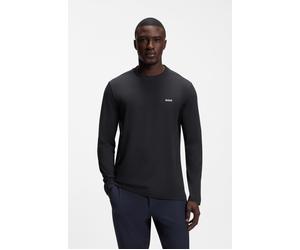 Langarmshirt BOSS GREEN "Tee Long Regular Fit", Herren, Gr. M, blau (dunkelblau402), Single Jersey, Obermaterial: 95% Baumwolle, 5% Elasthan, unifarben, regular fit normal, Rundhals, eingefasste Kante