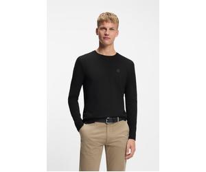 Langarmshirt BOSS ORANGE "Tacks", Herren, Gr. 4XL, schwarz001, Single Jersey, Obermaterial: 100% Baumwolle, regular fit normal, Rundhals, eingesetzt normaler Saum, Shirts Langarmshirt, mit Markenlogo