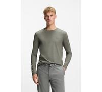 Langarmshirt BOSS ORANGE "Tacks", Jungen, Gr. M, open grau076, Single Jersey, Obermaterial: 100% Baumwolle, regular fit normal, Rundhals, eingesetzt normaler Saum, Shirts Langarmshirt (93635060-M) ope