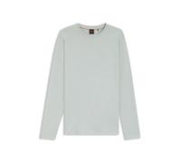 Langarmshirt BOSS ORANGE "Tacks", Herren, Gr. M, silber043, Single Jersey, Obermaterial: 100% Baumwolle, regular fit normal, Rundhals, eingesetzt normaler Saum, Shirts Langarmshirt, mit Markenlogo auf