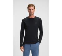 Langarmshirt BOSS ORANGE "Tacks", Herren, Gr. S, blau (dunkelblau404), Single Jersey, Obermaterial: 100% Baumwolle, regular fit normal, Rundhals, eingesetzt normaler Saum, Shirts Langarmshirt, mit Mar