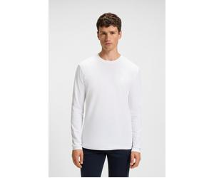 Langarmshirt BOSS ORANGE "Tacks", Herren, Gr. XXL, weiß (weiß100), Single Jersey, Obermaterial: 100% Baumwolle, regular fit normal, Rundhals, eingesetzt normaler Saum, Shirts Langarmshirt, mit Markenl