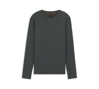 Langarmshirt BOSS ORANGE "TChark", Herren, Gr. 3XL, grau (open grün377), Web, Obermaterial: 96% Baumwolle, 4% Elasthan, regular fit normal, Rundhals, abgesteppte Kante, Shirts Langarmshirt, Rundhalsau