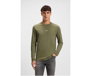 Langarmshirt BOSS ORANGE "TChark", Herren, Gr. 3XL, open grün342, Single Jersey, Obermaterial: 96% Baumwolle, 4% Elasthan, unifarben, regular fit hüftlang, Rundhals, Shirts Langarmshirt, mit Rundhalsa