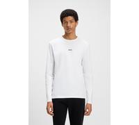 Langarmshirt BOSS ORANGE "TChark", Herren, Gr. 5XL, weiß, Single Jersey, Obermaterial: 96% Baumwolle, 4% Elasthan, bestickt, unifarben, regular fit hüftlang, Rundhals, Shirts Langarmshirt, mit Rundhal
