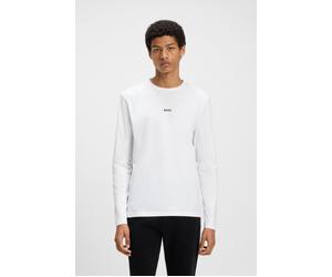 Langarmshirt BOSS ORANGE "TChark", Herren, Gr. 6XL, weiß, Single Jersey, Obermaterial: 96% Baumwolle, 4% Elasthan, bestickt, unifarben, regular fit hüftlang, Rundhals, Shirts Langarmshirt, mit Rundhal