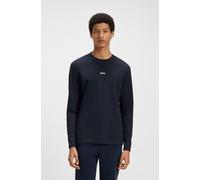 Langarmshirt BOSS ORANGE "TChark", Herren, Gr. M, blau (dunkelblau), Web, Obermaterial: 96% Baumwolle, 4% Elasthan, unifarben, körpernah hüftlang, Rundhals, eingesetzt abgesteppt, Shirts Langarmshirt,