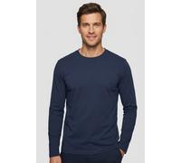 Langarmshirt BOSS ORANGE "TChark", Herren, Gr. M, blau (open blau464), Web, Obermaterial: 96% Baumwolle, 4% Elasthan, regular fit normal, Rundhals, abgesteppte Kante, Shirts Langarmshirt, Rundhalsauss