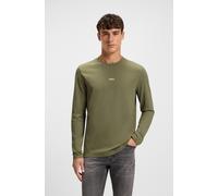 Langarmshirt BOSS ORANGE "TChark", Herren, Gr. S, grün (open grün342), Single Jersey, Obermaterial: 96% Baumwolle, 4% Elasthan, unifarben, regular fit hüftlang, Rundhals, Shirts Langarmshirt, mit Rund