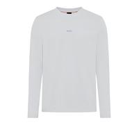 Langarmshirt BOSS ORANGE "TChark", Herren, Gr. S, light, pastel grau053, Web, Obermaterial: 96% Baumwolle, 4% Elasthan, regular fit normal, Rundhals, eingesetzt abgesteppte Kante, Shirts Langarmshirt,