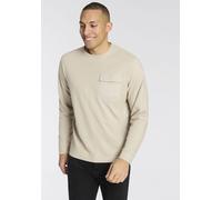 Langarmshirt BOSS ORANGE "Te protective", Herren, Gr. 3XL, beige (light beige271), Single Jersey, Obermaterial: 100% Baumwolle, unifarben, relaxed fit normal, Rundhals, Bündchen, Shirts Langarmshirt,