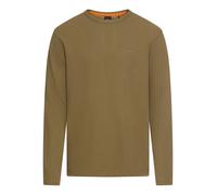 Langarmshirt BOSS ORANGE "Tempesto", Herren, Gr. L, grün (open grün342), Single Jersey, Obermaterial: 82% Baumwolle, 12% Polyamid, 6% Elasthan, regular fit normal, Rundhals, Shirts Langarmshirt, mit B