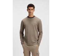 Langarmshirt BOSS ORANGE "Tempesto", Herren, Gr. L, grün (open grün346), Single Jersey, Obermaterial: 82% Baumwolle, 12% Polyamid, 6% Elasthan, regular fit normal, Rundhals, Shirts Langarmshirt, mit B