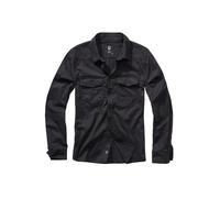Langarmshirt BRANDIT "Brandit Herren Flanellshirt", Herren, Gr. 4XL, schwarz, 100% Baumwolle, unifarben, normal, amerikanischer Ausschnitt, Shirts Langarmshirt (85347925-4XL) schwarz