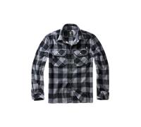 Brandit - Jeff Fleece Long Sleeve - Hemd - Black/Grey XXL