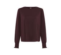 Langarmshirt BRAX "Style CAITLIN L", Damen, Gr. 48, dunkellila, 95% Baumwolle, 5% Elasthan, Rundhals, Shirts Langarmshirt (54925136-48) dunkellila