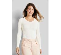 Langarmshirt BUGATTI, Damen, Gr. S, weiß, 100% Baumwolle, normal, Rundhals, normaler Saum, Shirts Langarmshirt, mit Rundhals (91985403-S)