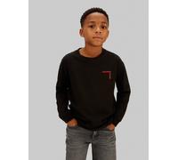 Langarmshirt CALVIN KLEIN JEANS, Jungen, Gr. 14 (164), ck schwarz, Single Jersey, Obermaterial: 100% Baumwolle, unifarben, regular fit normal, Rundhals, eingesetzt angesetztes Bündchen, Shirts Langarm