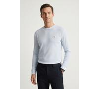 Langarmshirt CALVIN KLEIN JEANS "LS WAFFLE BADGE CREWNK TEE", Herren, Gr. S, plein air, Single Jersey, Obermaterial: 60% Baumwolle, 40% Polyester, klassisch normal, Rundhals, eingesetzt Rippbündchen,