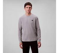 Langarmshirt CALVIN KLEIN JEANS "LS WAFFLE BADGE CREWNK TEE", Herren, Gr. XL, formal gray, Single Jersey, Obermaterial: 60% Baumwolle, 40% Polyester, unifarben, casual, regular fit normal, Rundhals, L