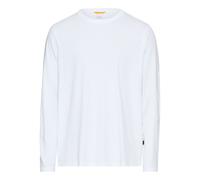 Langarmshirt CAMEL ACTIVE, Herren, Gr. L, weiß, Obermaterial: 71% Baumwolle, 25% Polyester, 4% Elasthan, unifarben, casual, regular fit taillenbedeckt, Rundhals, Langarm gerader Abschluss, Shirts (810