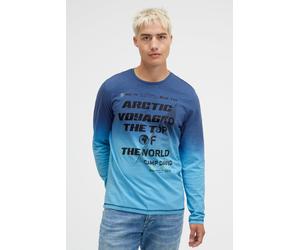 Langarmshirt CAMP DAVID, Herren, Gr. 3XL, power blau, Single Jersey, Material: 100% Baumwolle, bedruckt, regular fit normal, Rundhals, eingesetzt gerader Abschluss, Shirts Langarmshirt, aus Baumwolle