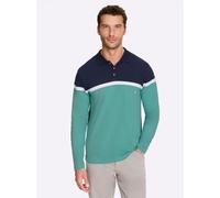 Langarmshirt CATAMARAN "Langarm-Poloshirt", Herren, Gr. 44/46, grün (marine, salbei, gestreift), 100% Baumwolle, gemustert, gestreift, mehrfarbig, Shirts Langarmshirt (45829343-44) marine, salbei, ges