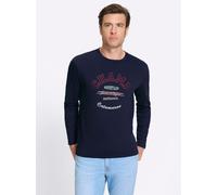 Langarmshirt CATAMARAN "Langarm-Shirt", Herren, Gr. 48/50, blau (marine, bedruckt), 70% Polyester, 30% Baumwolle, bedruckt, gemustert, unifarben, Rundhals, Shirts Langarmshirt (76358260-48) marine, be