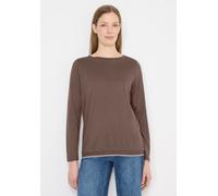 Langarmshirt CECIL, Damen, Gr. 3XL, urban taupe, Web, 50% Baumwolle, 50% Modal, unifarben, comfort fit normal, U-Boot-Ausschnitt, abgesteppt, Shirts Langarmshirt, mit U-Boot-Ausschnitt (92717942-XXXL)