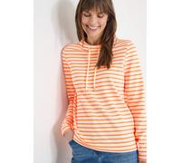 Langarmshirt CECIL, Damen, Gr. L (42), orange (pearl beige), Jersey, Obermaterial: 50% Baumwolle, 50% Modal, gestreift, bequem hüftbedeckend, Rundhals, Shirts Langarmshirt, mit Streifenmuster (3560836