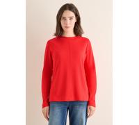 Langarmshirt CECIL, Damen, Gr. L (42), pumpkin orange, Web, 50% Baumwolle, 50% Modal, unifarben, comfort fit normal, hoch geschlossener Ausschnitt, Bündchen, Shirts Langarmshirt, in Unifarbe (29788164