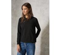 Langarmshirt CECIL, Damen, Gr. L (42), schwarz, Stoff, 66% Polyester, 20% Viskose, 10% metallisierte Fasern, 4% Elasthan, gemustert, normal normal, Rundhals, Bündchen, Shirts Langarmshirt, mit Glitzer