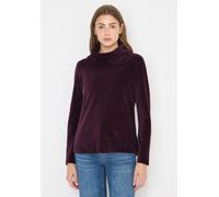 Langarmshirt CECIL, Damen, Gr. M (40), lila (eggplant rot), Web, 78% Baumwolle, 18% Polyester, 4% Elasthan, unifarben, comfort fit normal, hoch geschlossener Ausschnitt, abgesteppt, Shirts Langarmshir