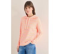 Langarmshirt CECIL, Damen, Gr. M (40), pearl beige, Web, 50% Baumwolle, 50% Modal, gestreift, comfort fit normal, hoch geschlossener Ausschnitt, normaler Saum, Shirts Langarmshirt, im Streifendesign (