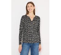 Langarmshirt CECIL, Damen, Gr. M (40), universal blau, Web, 50% Modal, 50% Baumwolle, gemustert, normal normal, Rundhals, abgesteppt, Shirts Langarmshirt, mit grafischem Muster (55863814-M) universal 