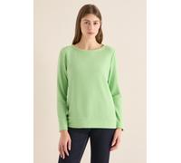 Cecil Langarmshirt Strukturshirt Damen Rundhals bamboo grün 59% Viskose Gr. XL