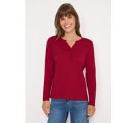 Cecil Damen Split Neck Langarmshirt in Rot, Gr: XL
